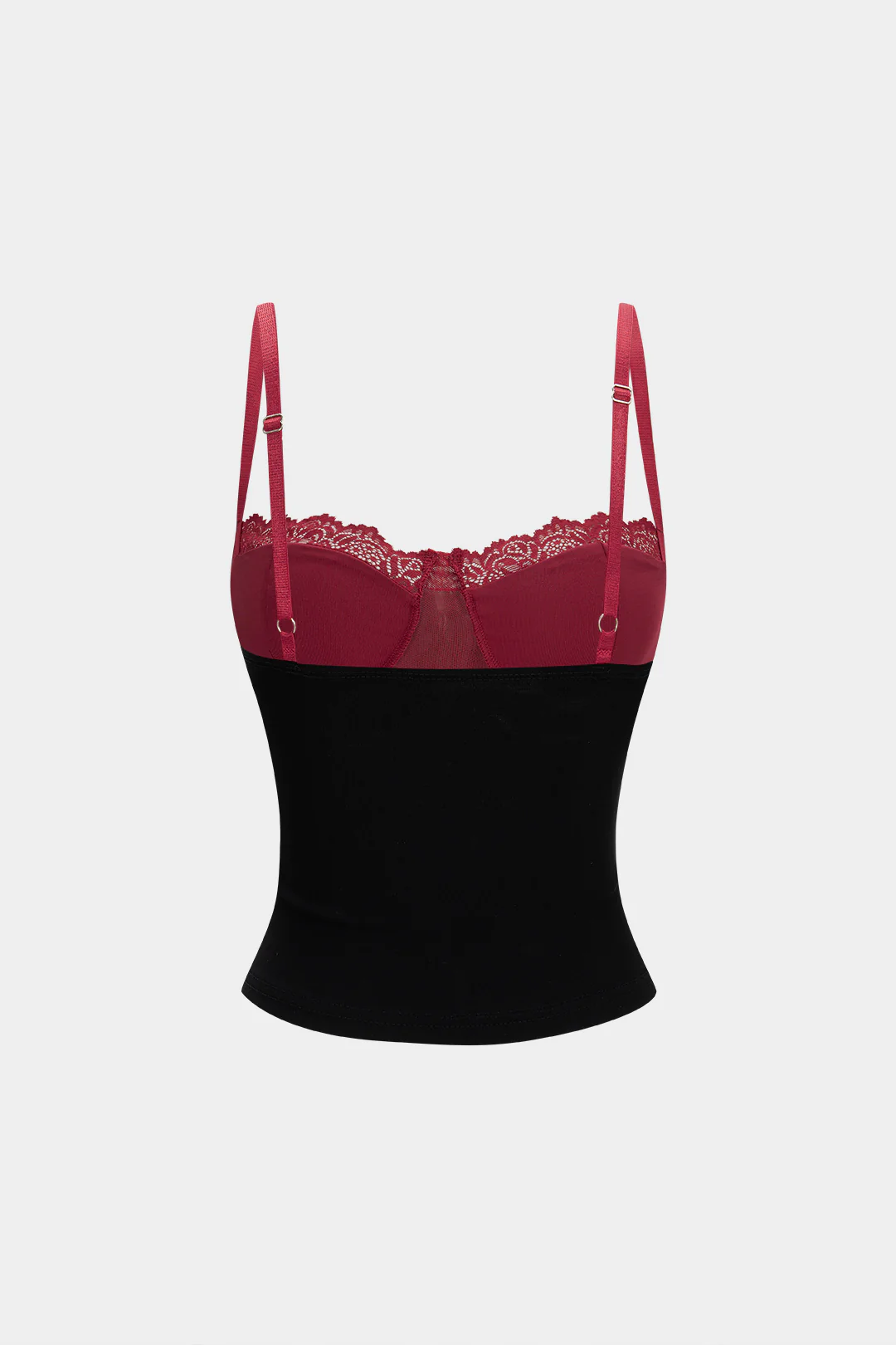 Contrast Lace Trim Backless Cami Top - Weenar