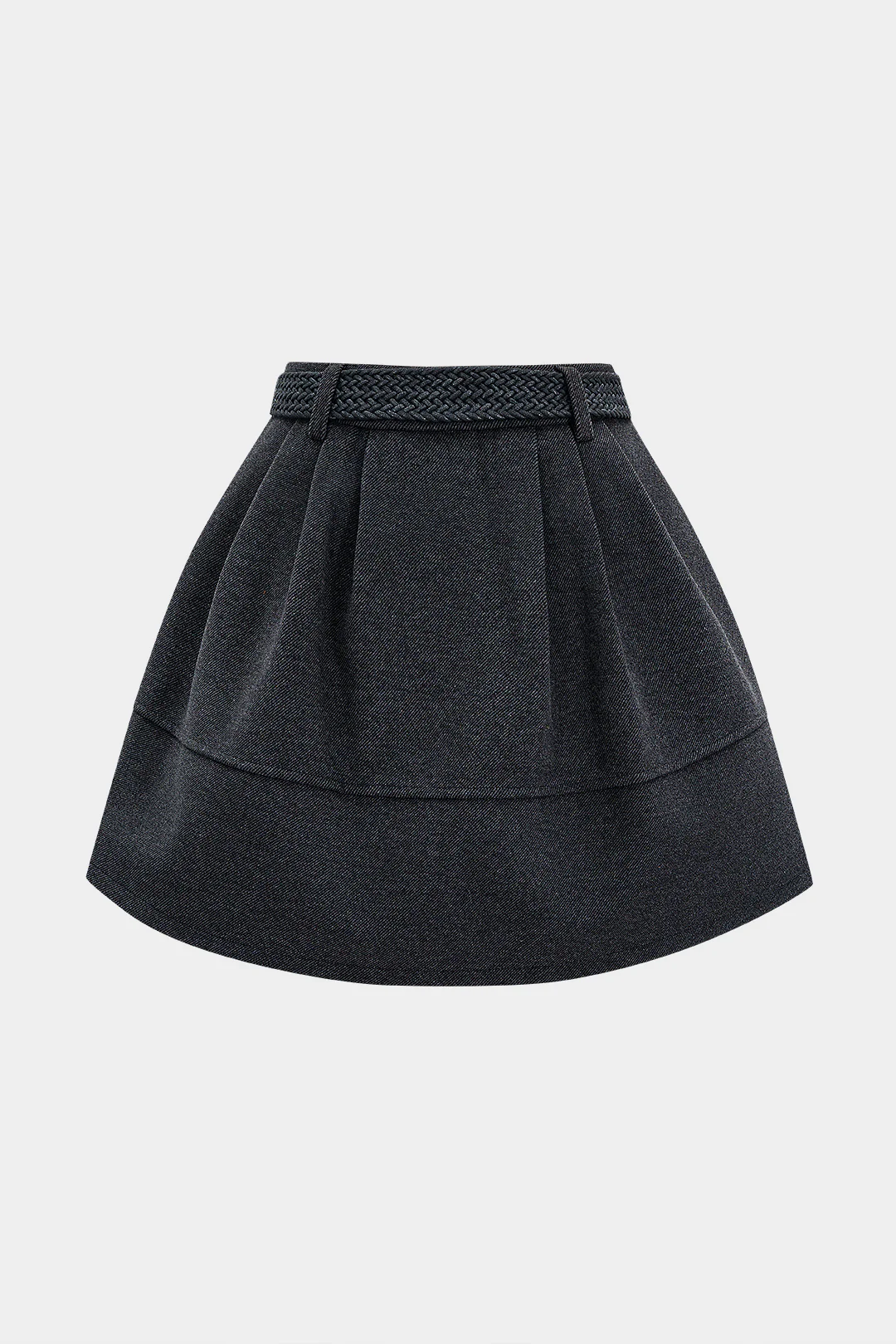 Woven Belted Pleated Skirt - Weenar