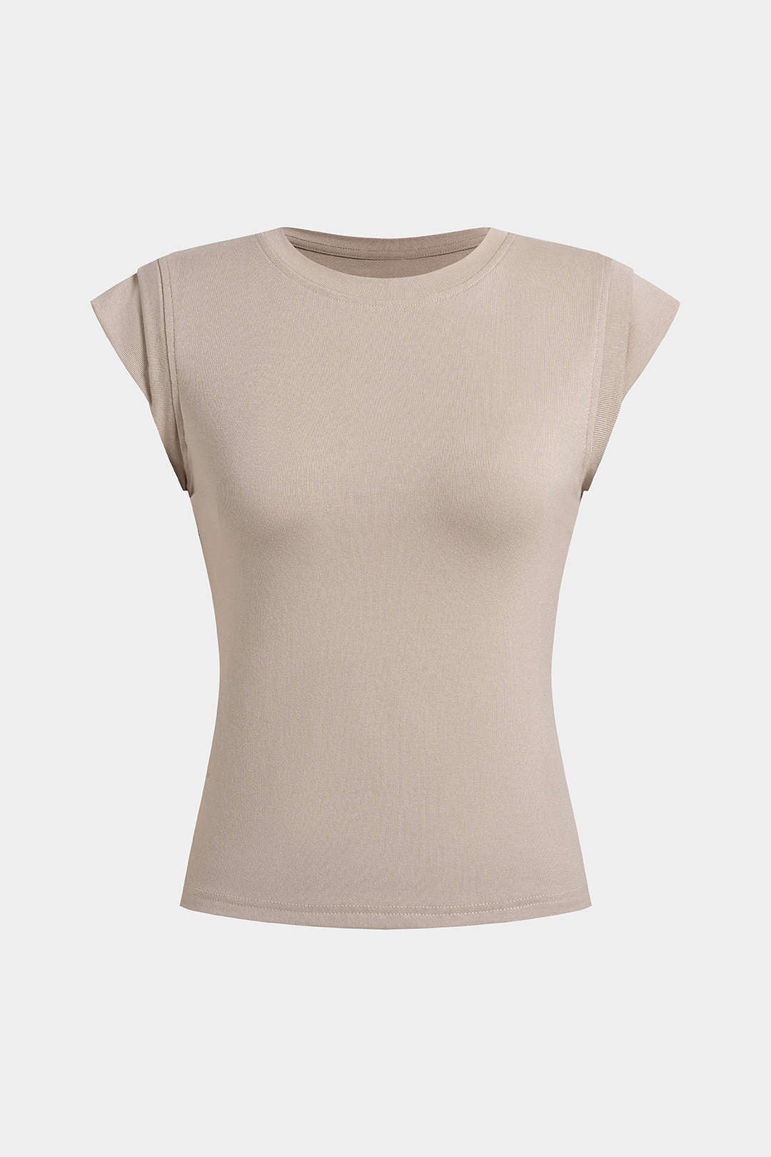 Round Neck Flutter Sleeve T-Shirt - Weenar