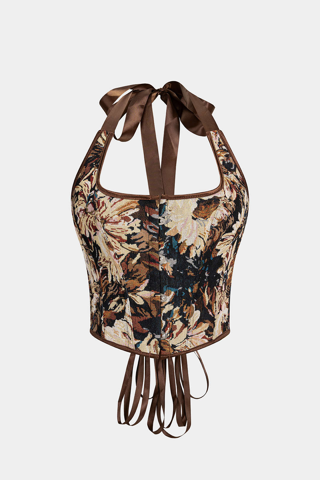 Jacquard Halter Tie Back Backless Cami Top - Weenar