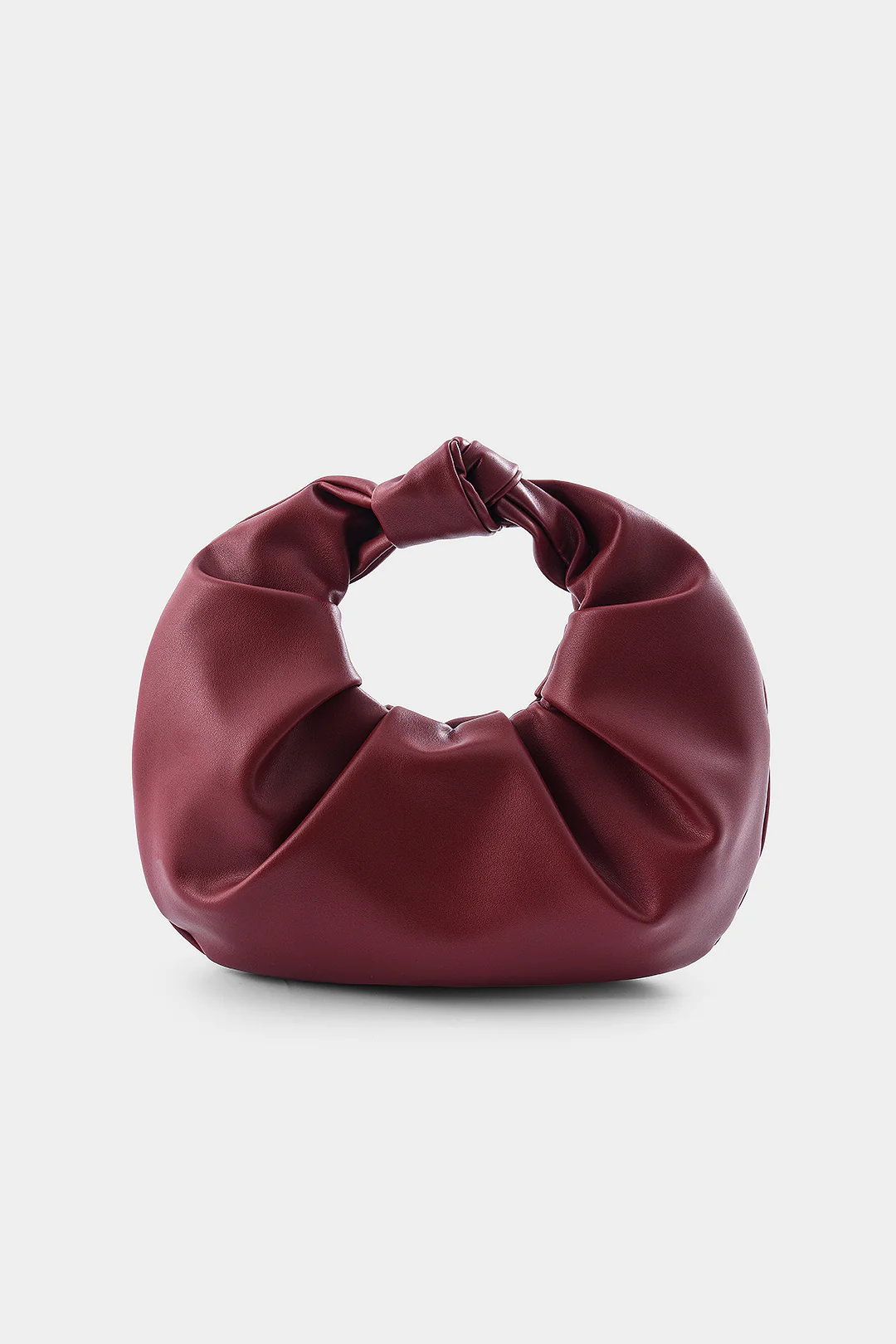 Faux Leather Crescent Wrinkled Clutch Bag - Weenar