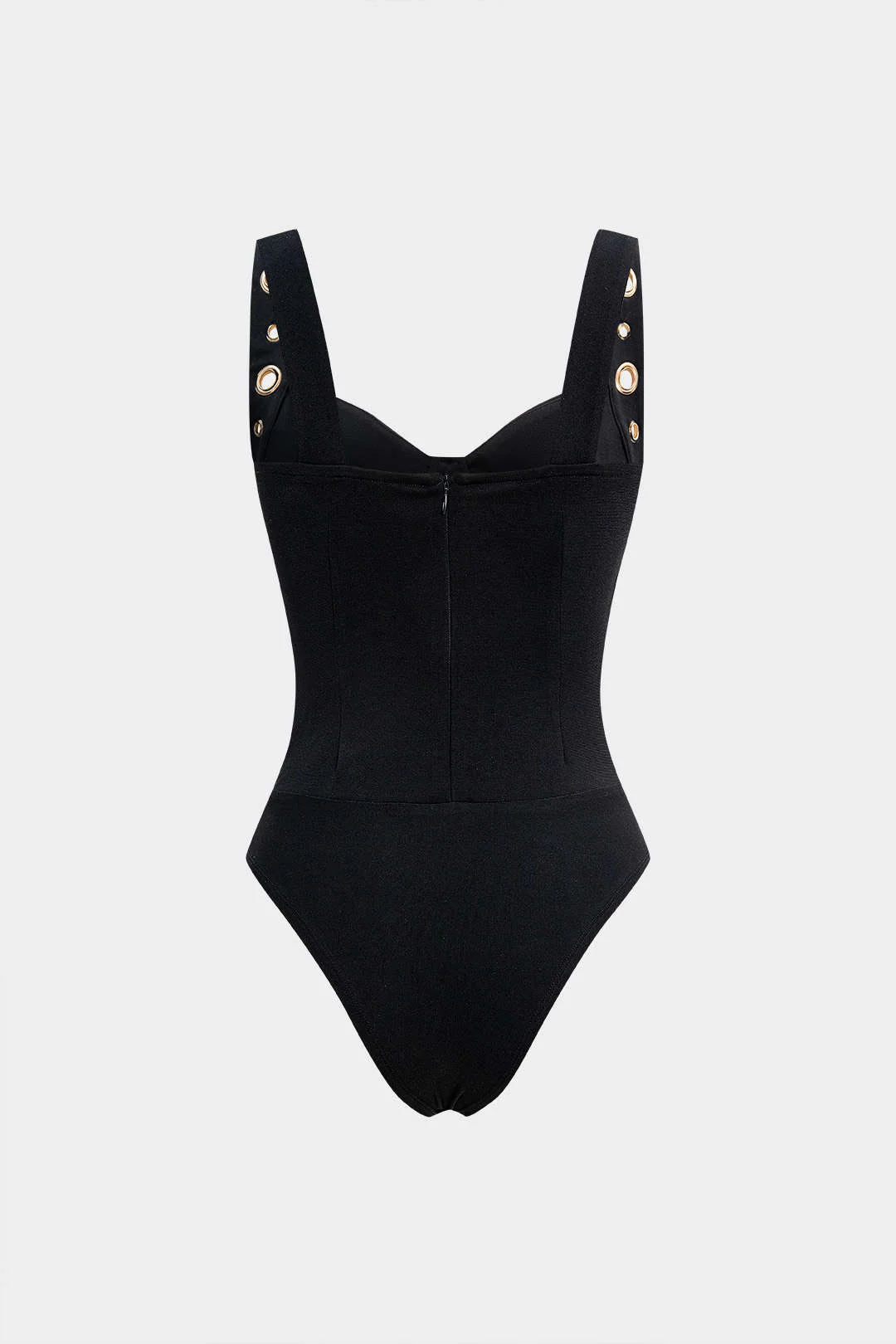 Metallic Eyelet Tank Sleeveless Bodysuit - Weenar