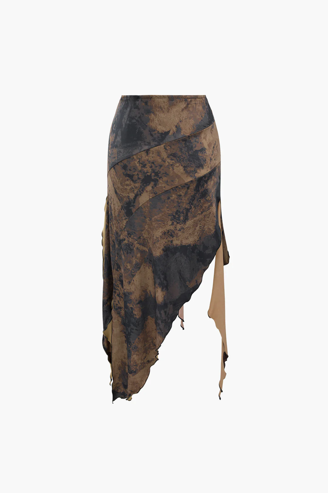 Tie Dye Asymmetric Ruffle Hem Skirt - Weenar