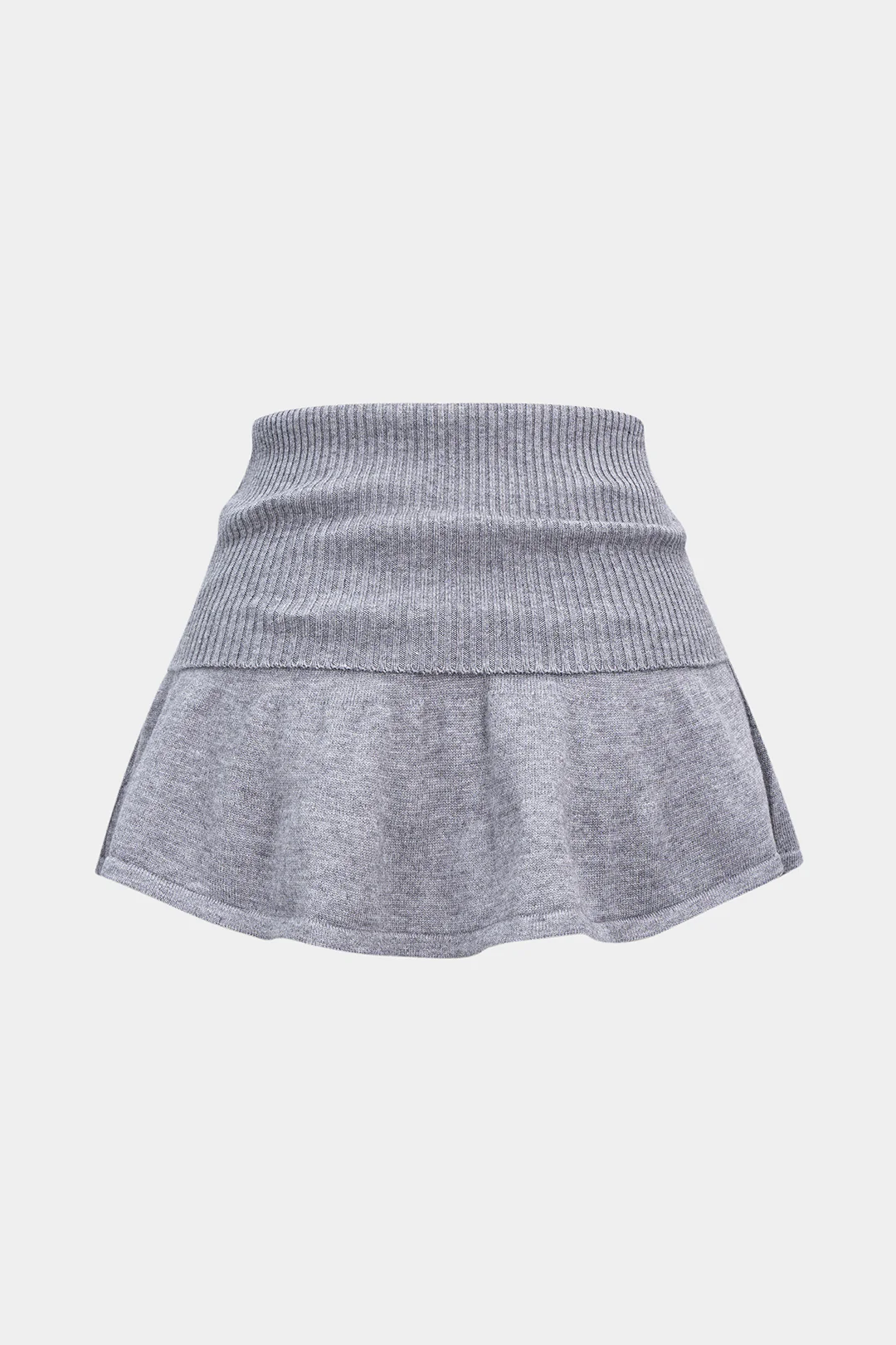 Knit Irregular Hem Mini Skirt - Weenar