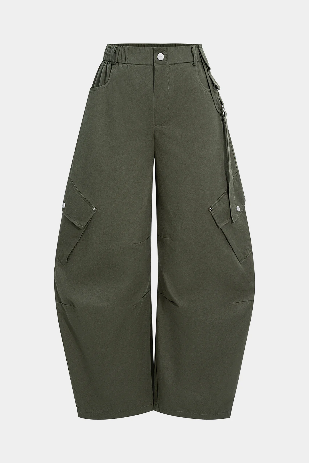 Shirred Waistband Pocket Barrel Trousers - Weenar