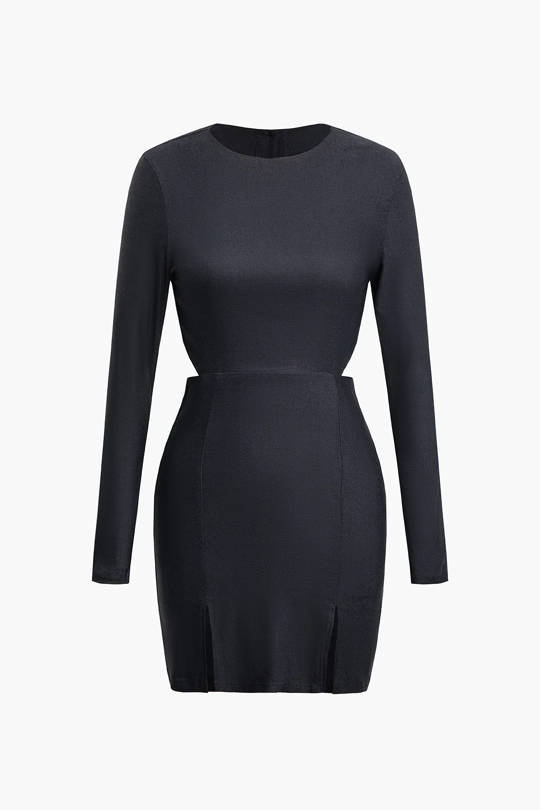 Backless Button Slit Sleeveless Mini Dress - Weenar
