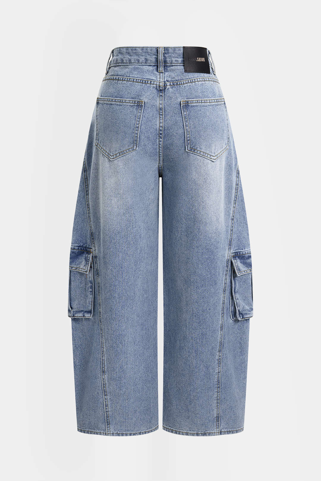 Denim Pocket Wide Leg Jeans - Weenar