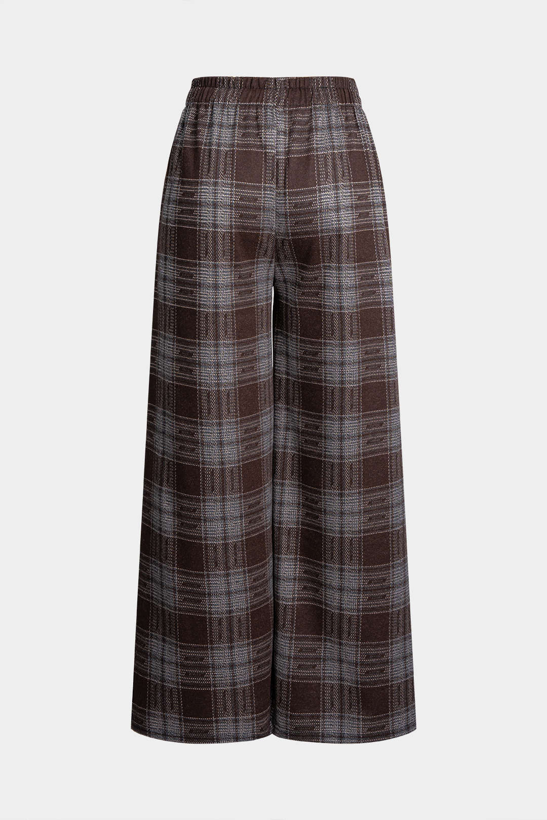 Plaid Print High Waist Drawstring Pants - Weenar