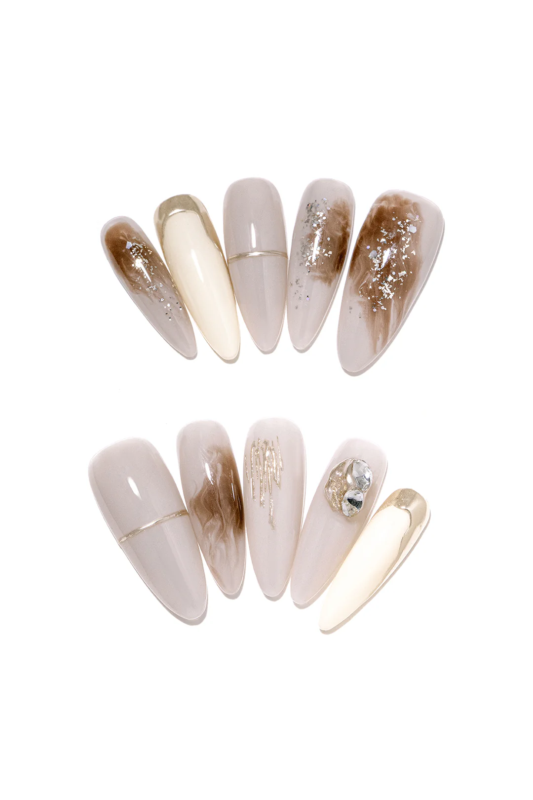 Ombre Sequins Handmade Nails - Weenar