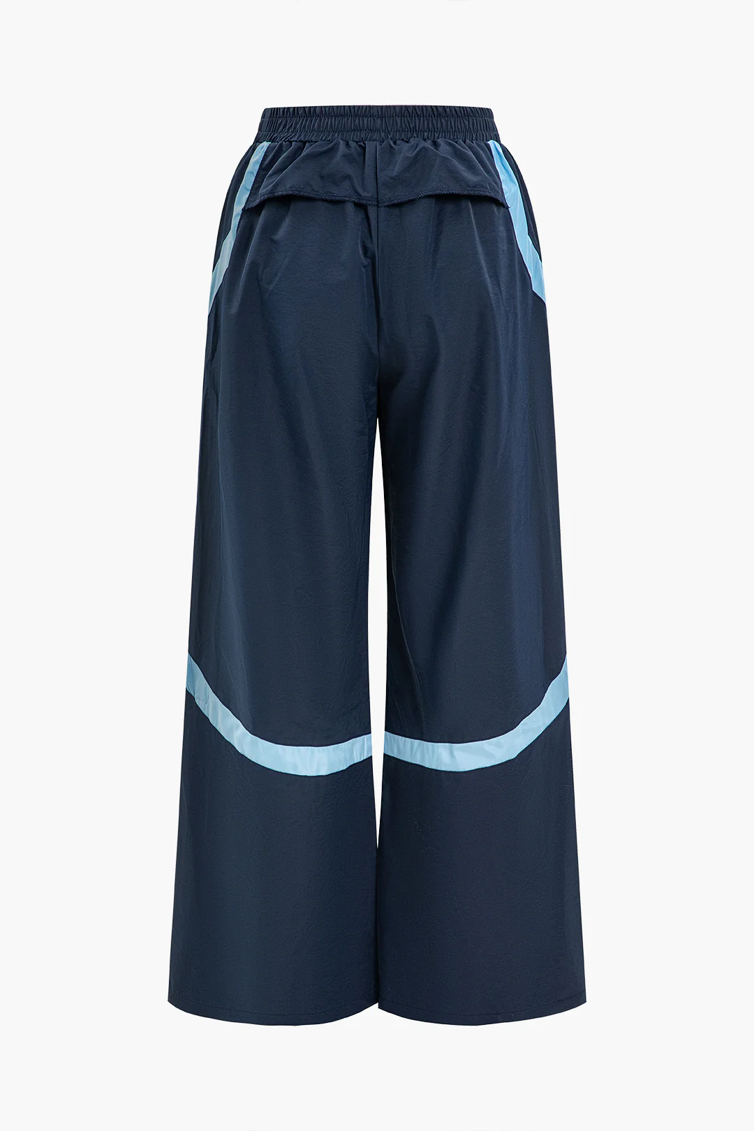 Contrast Shirred Wide Straight Leg Pants - Weenar