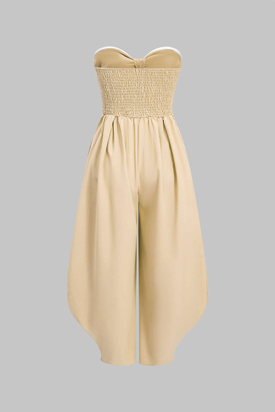 Strapless Tie-Up Ruched Sleeveless Jumpsuit - Weenar