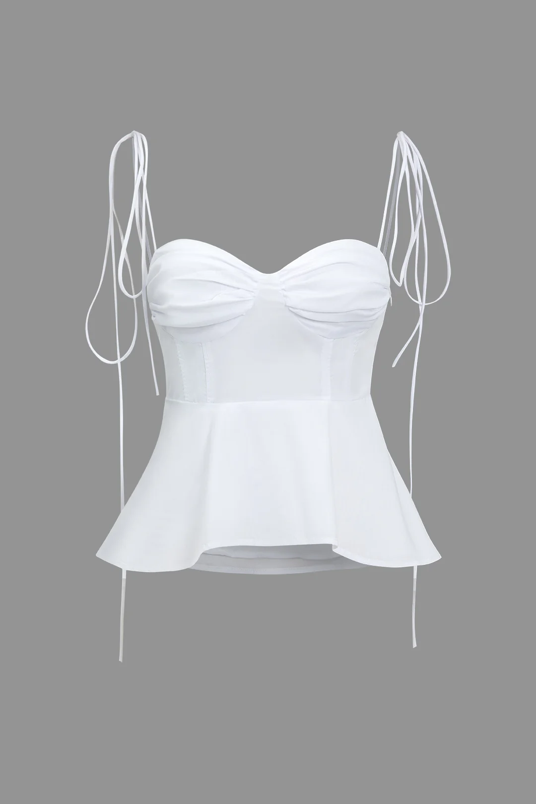 Solid Shirred Tie-Up Cami Top - Weenar