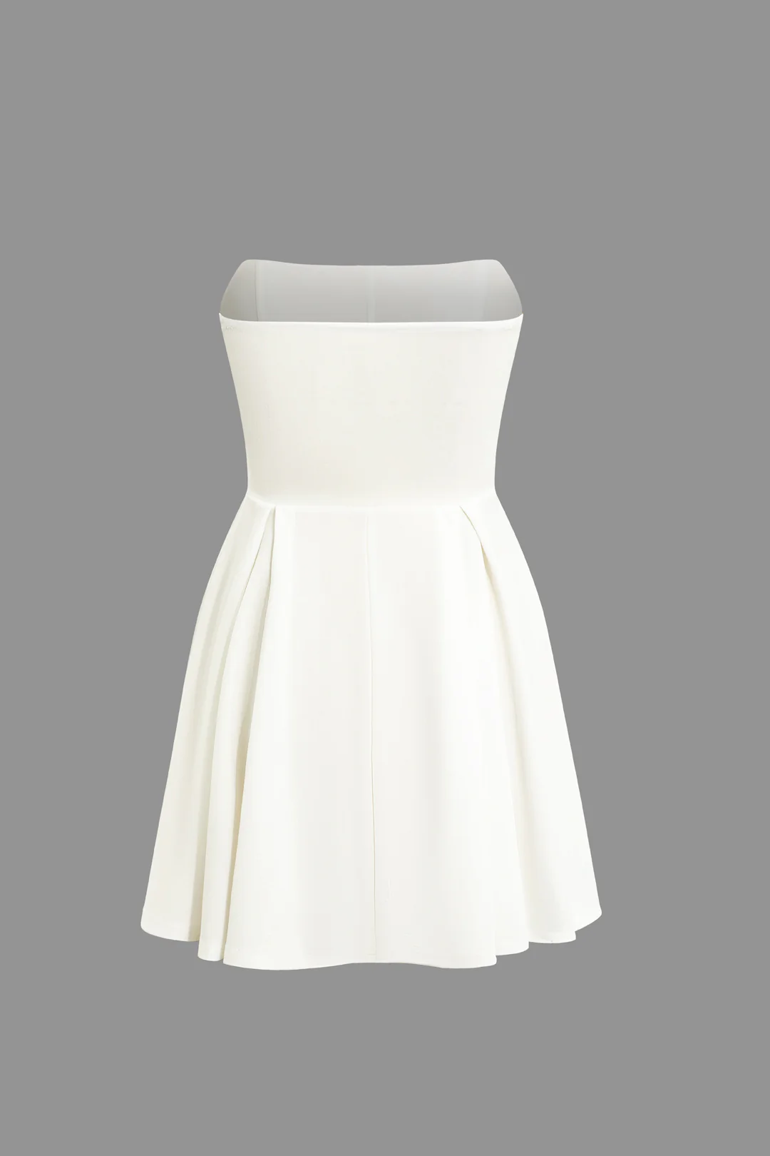Solid Ruched Strapless Sleeveless Mini Dress - Weenar