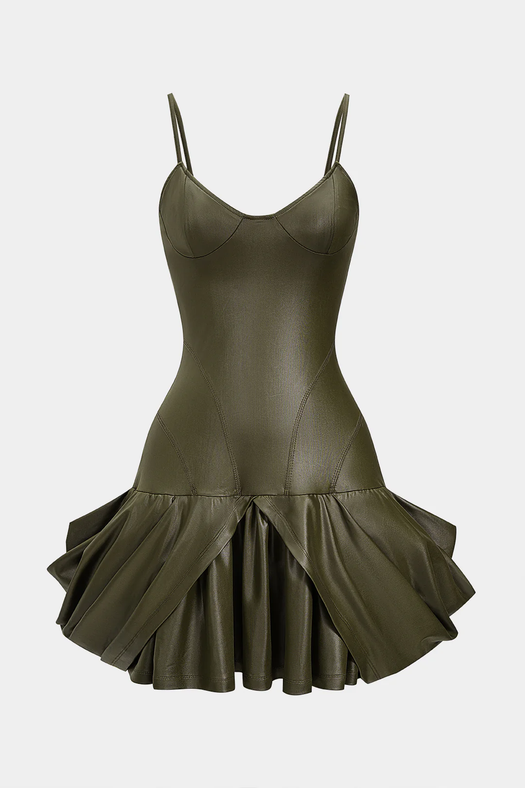 Ruched Slip Sleeveless Mini Dress - Weenar