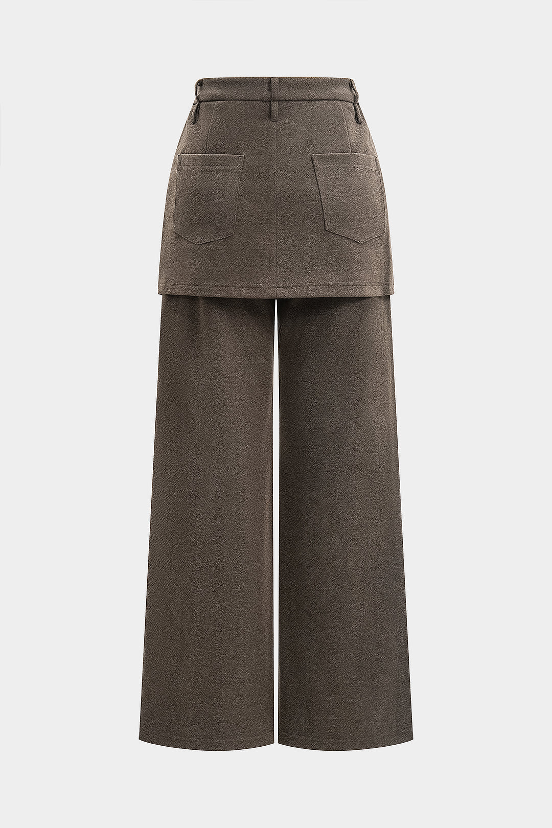 Solid Fake Pockets Straight Leg Zipper Pants - Weenar