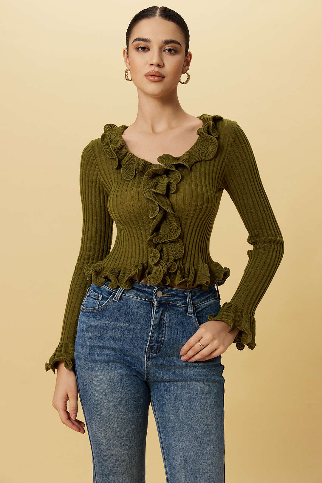 Ruffle Long-Sleeve Top - Weenar