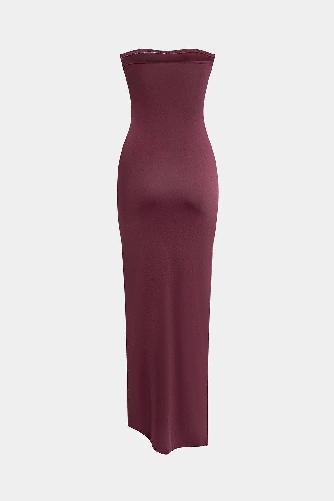 Ruched Strapless Asymmetrical Midi Dress - Weenar