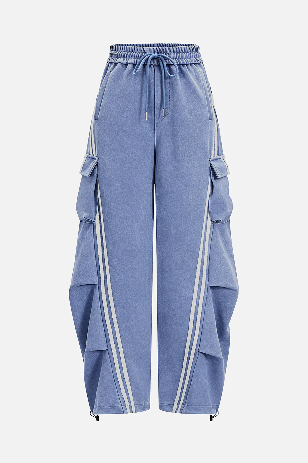 Stripes Letter Print Wide Leg Pants - Weenar