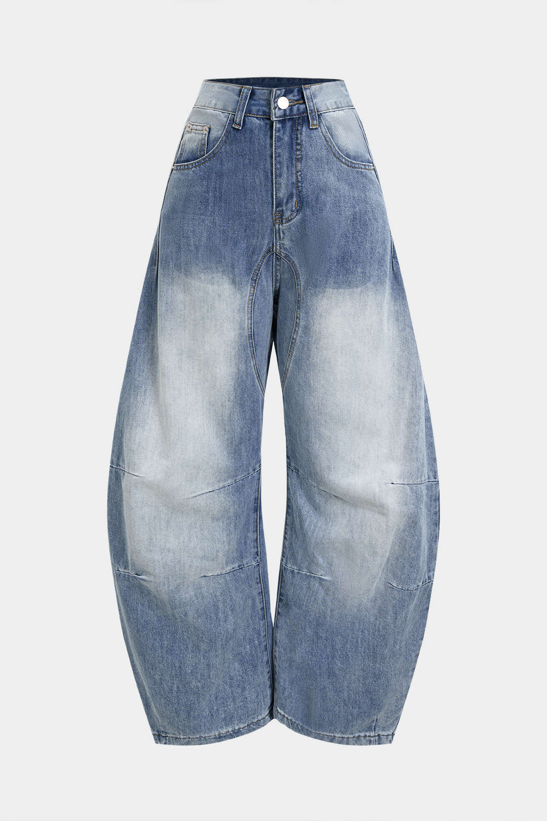 Denim Plaid Print Asymmetrical Tie-Up Wide Leg Jeans - Weenar