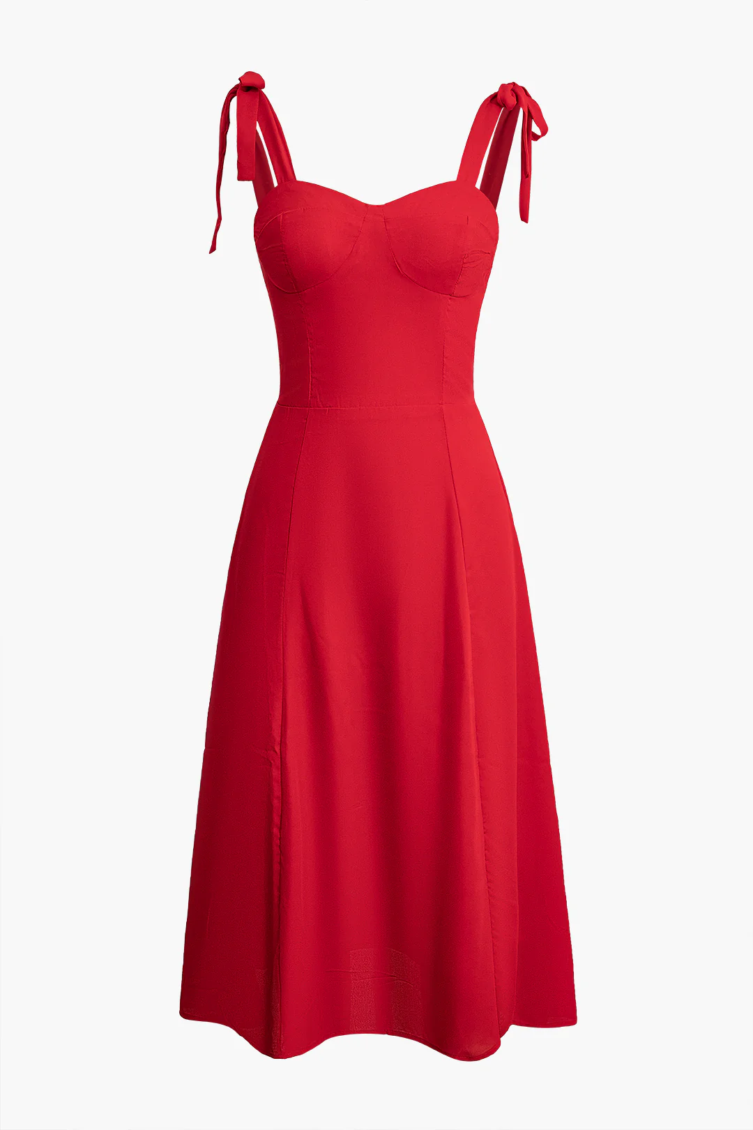 Tie Up Shirred Zipper Sleeveless Maxi Dress - Weenar