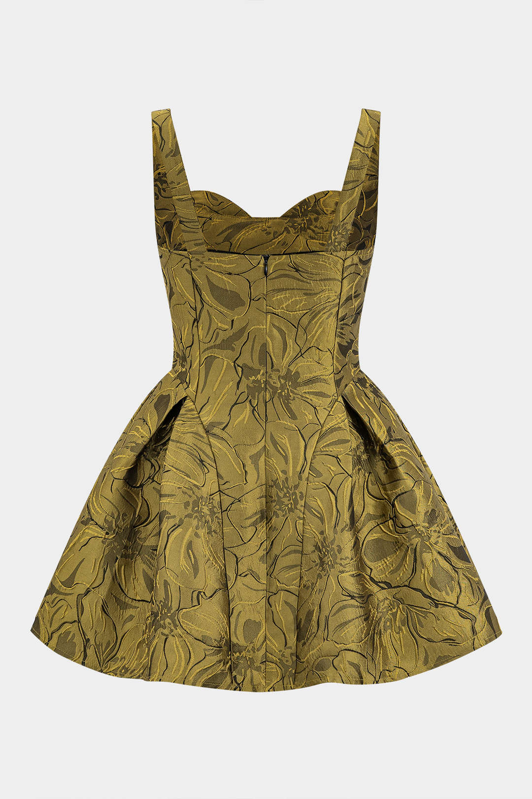 Jacquard Ruched Sleeveless Mini Dress - Weenar