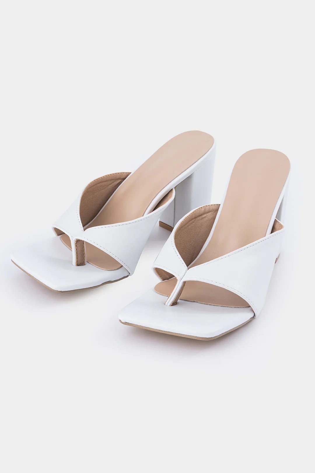 Square Stitching Detail Faux Leather Sandals - Weenar