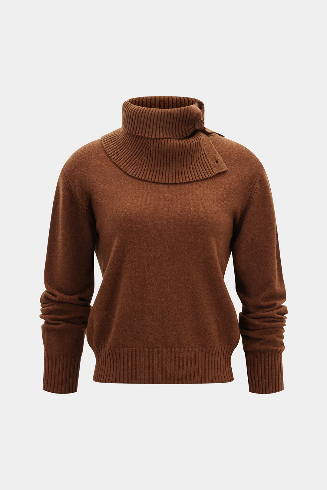 Knit Turtleneck Long-Sleeve Top - Weenar