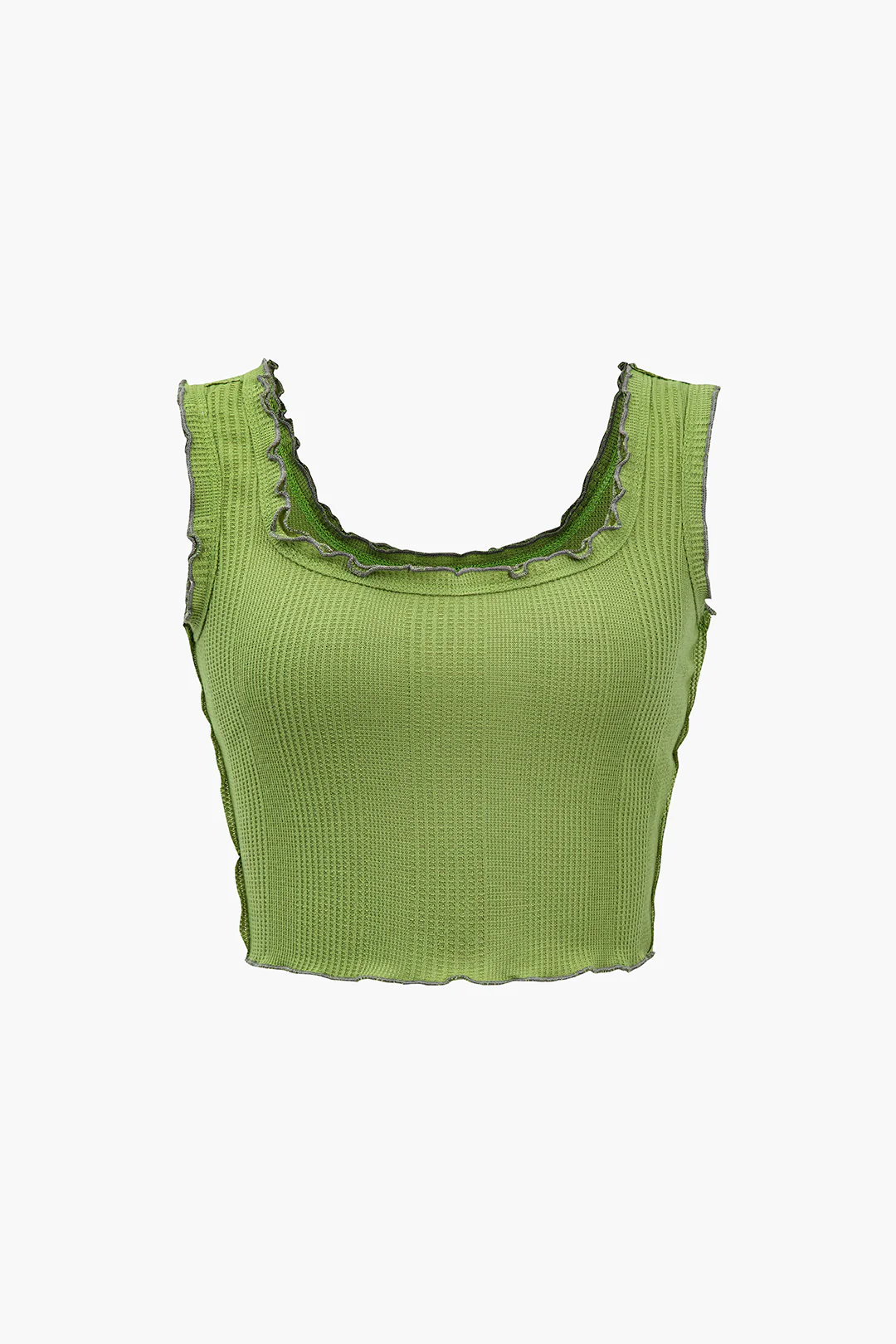 Solid Scallop Edge Tank Top - Weenar