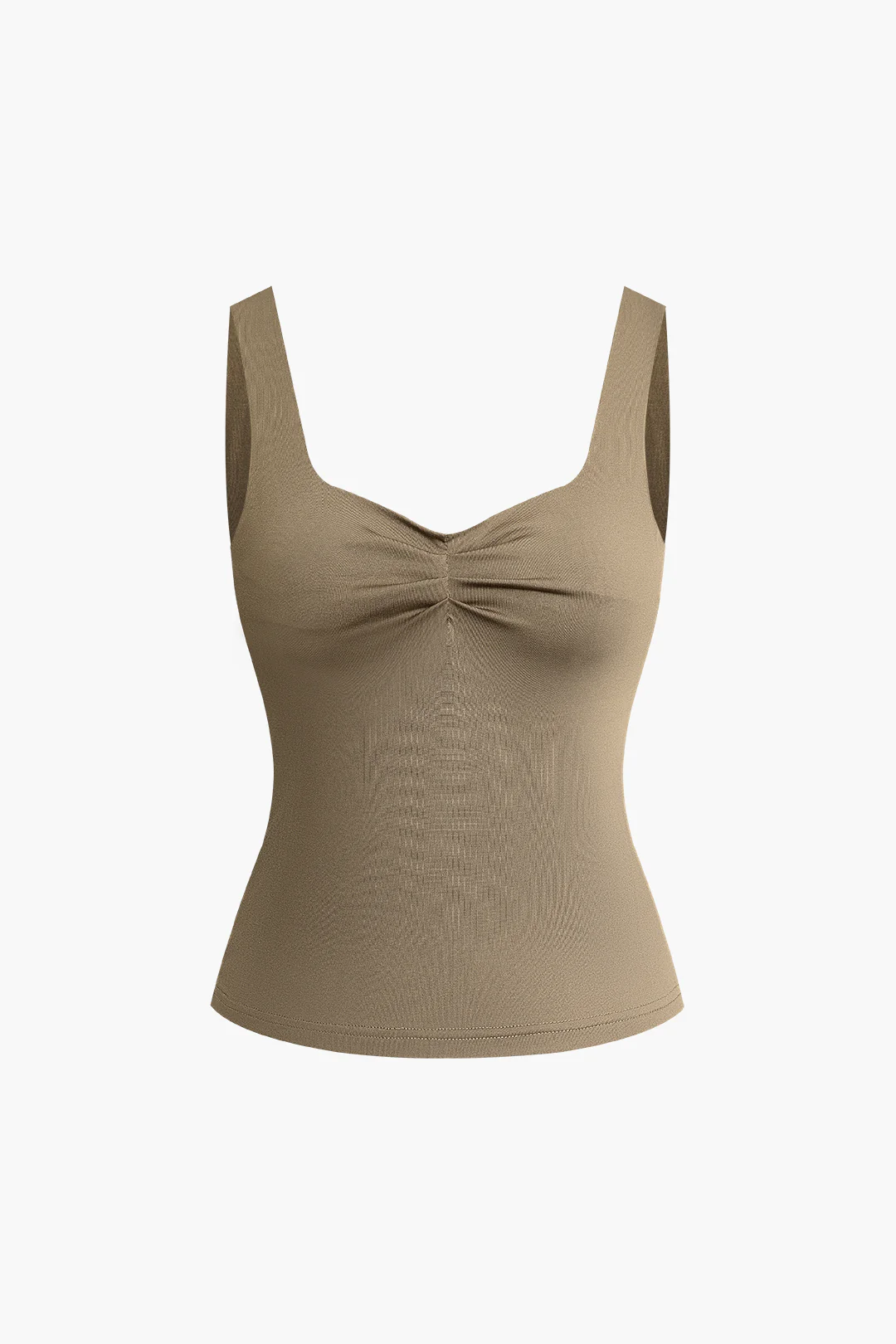 Solid Ruched Backless Tank Top - Weenar