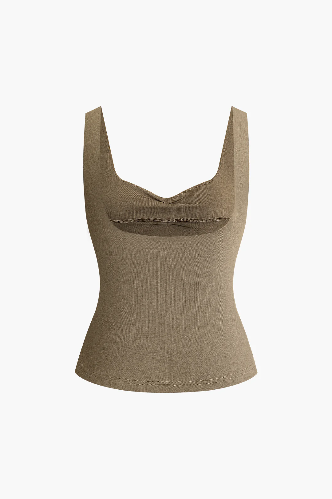 Solid Ruched Backless Tank Top - Weenar