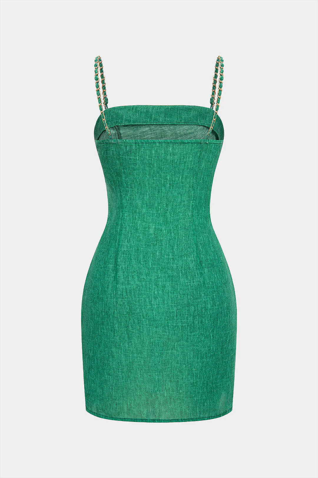 Metallic Chain Asymmetrical Sleeveless Mini Dress - Weenar