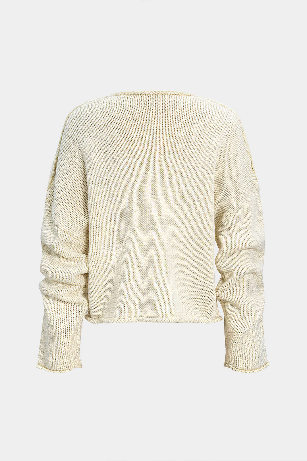 Sweater Round Neck Long-Sleeve Top - Weenar