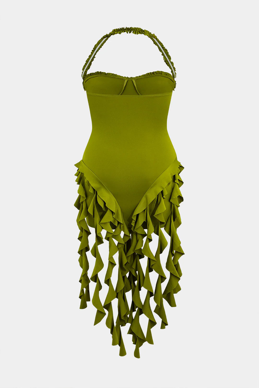 Plus Size Halter Neck Backless Mini Dress - Weenar