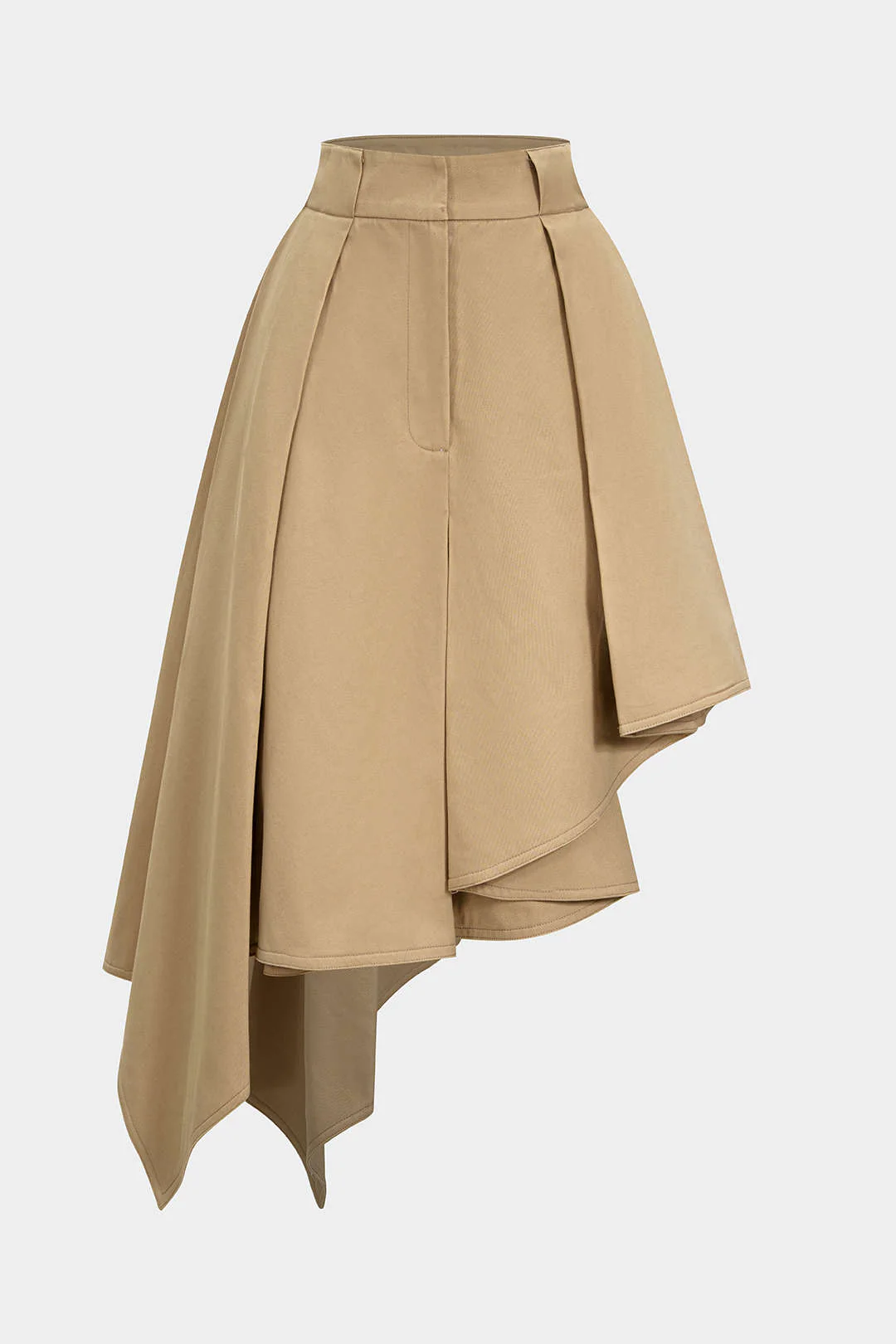 Solid Ruffle Hem Pleated Skirt - Weenar