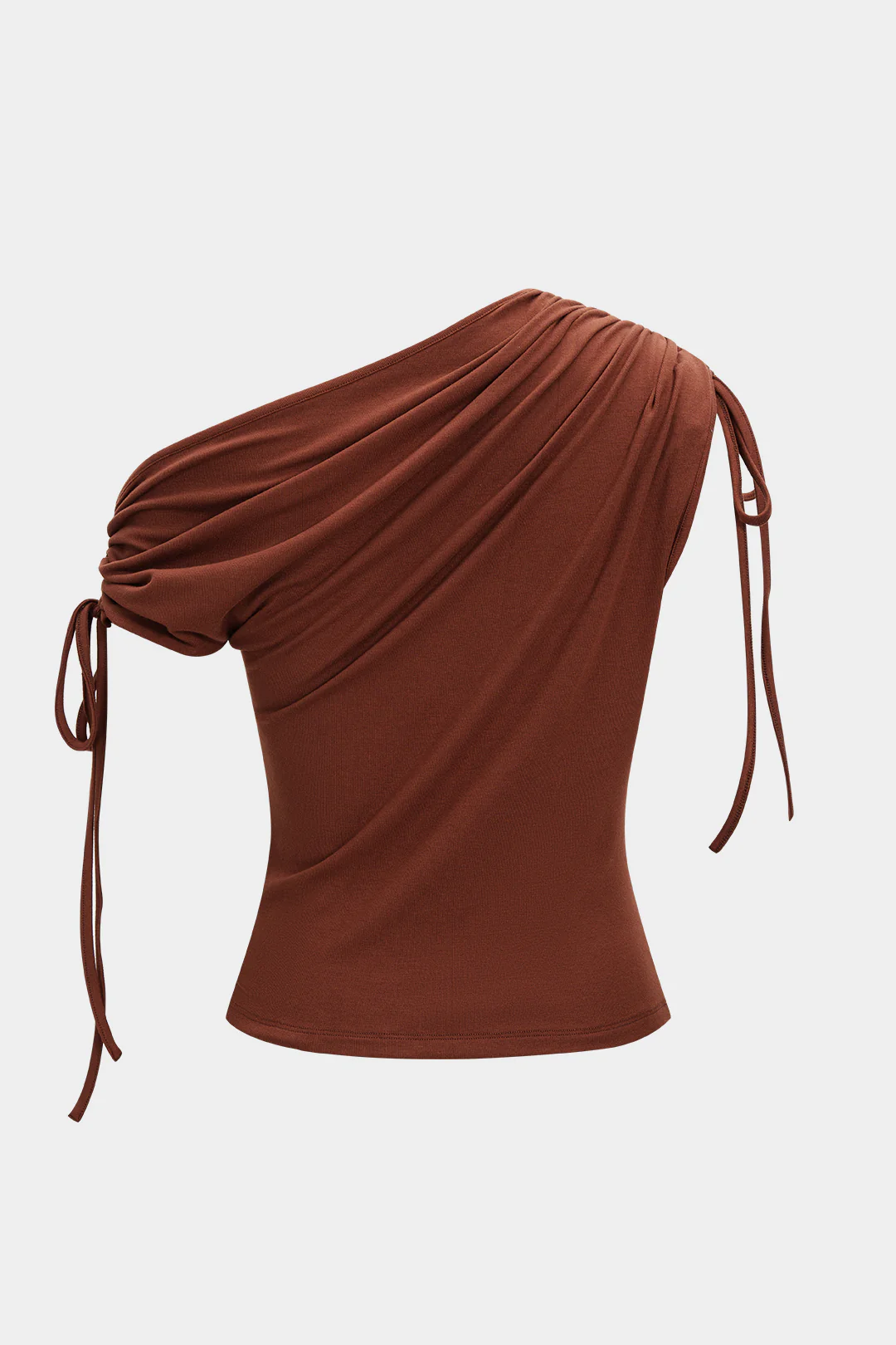 Ruched Asymmetrical Tie-Up Short Sleeve T-Shirt - Weenar