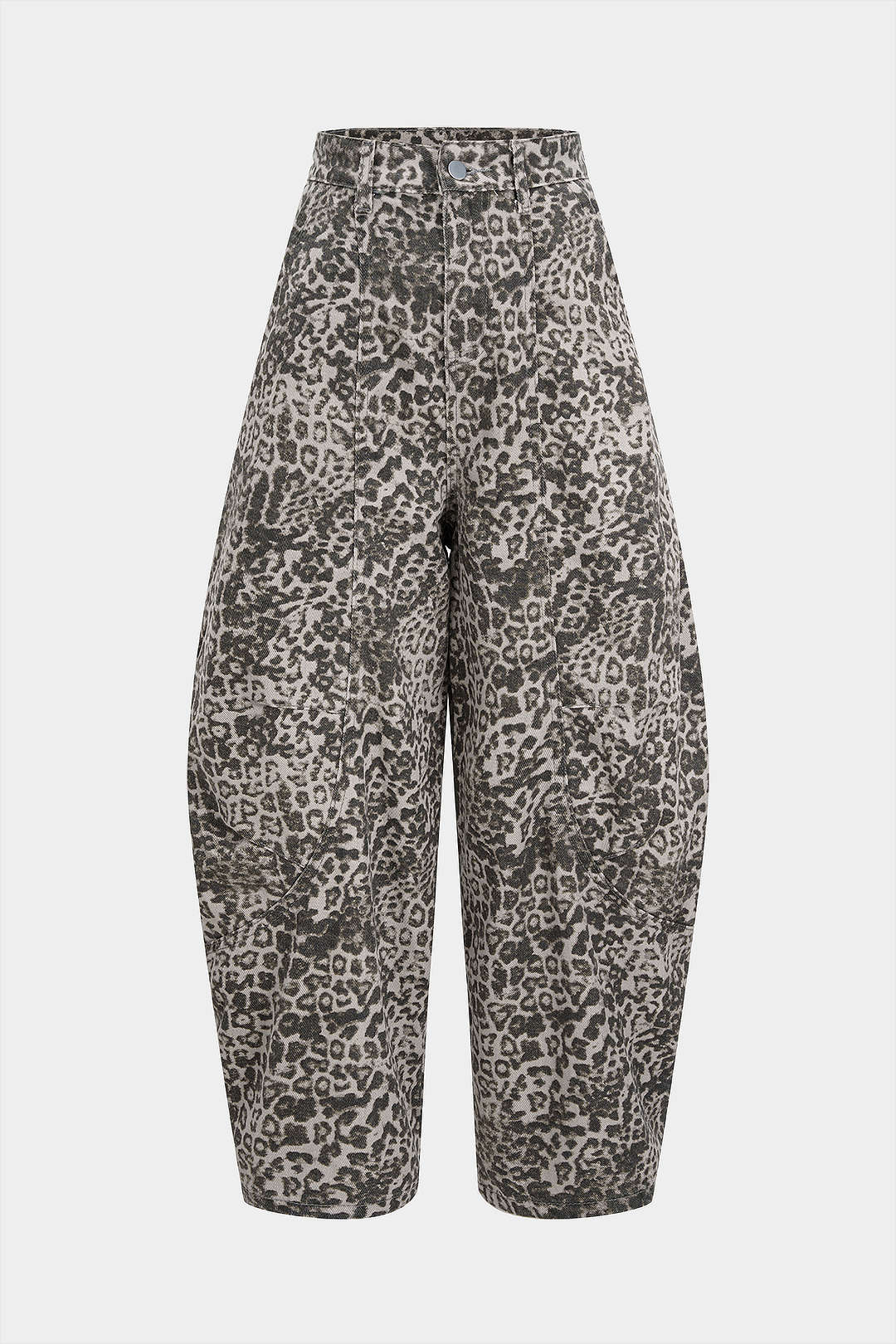 Leopard Print Barrel Trousers - Weenar