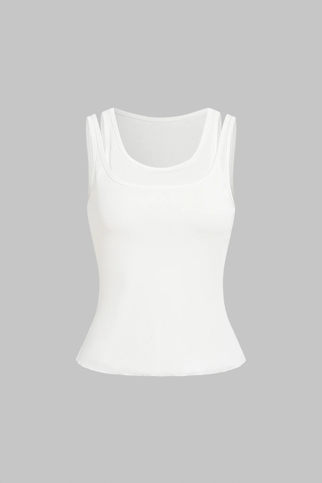 Solid Round Neck Tank Top - Weenar