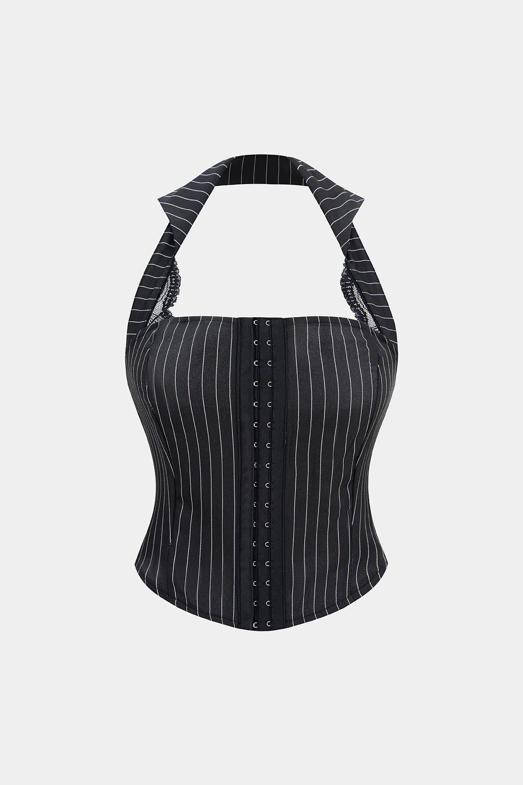 Stripes Print Halter Neck Backless Cami Top - Weenar