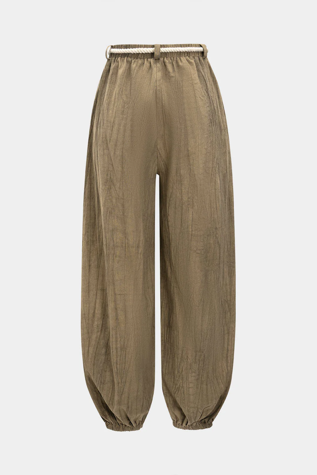 High Waist Drawstring Trousers - Weenar