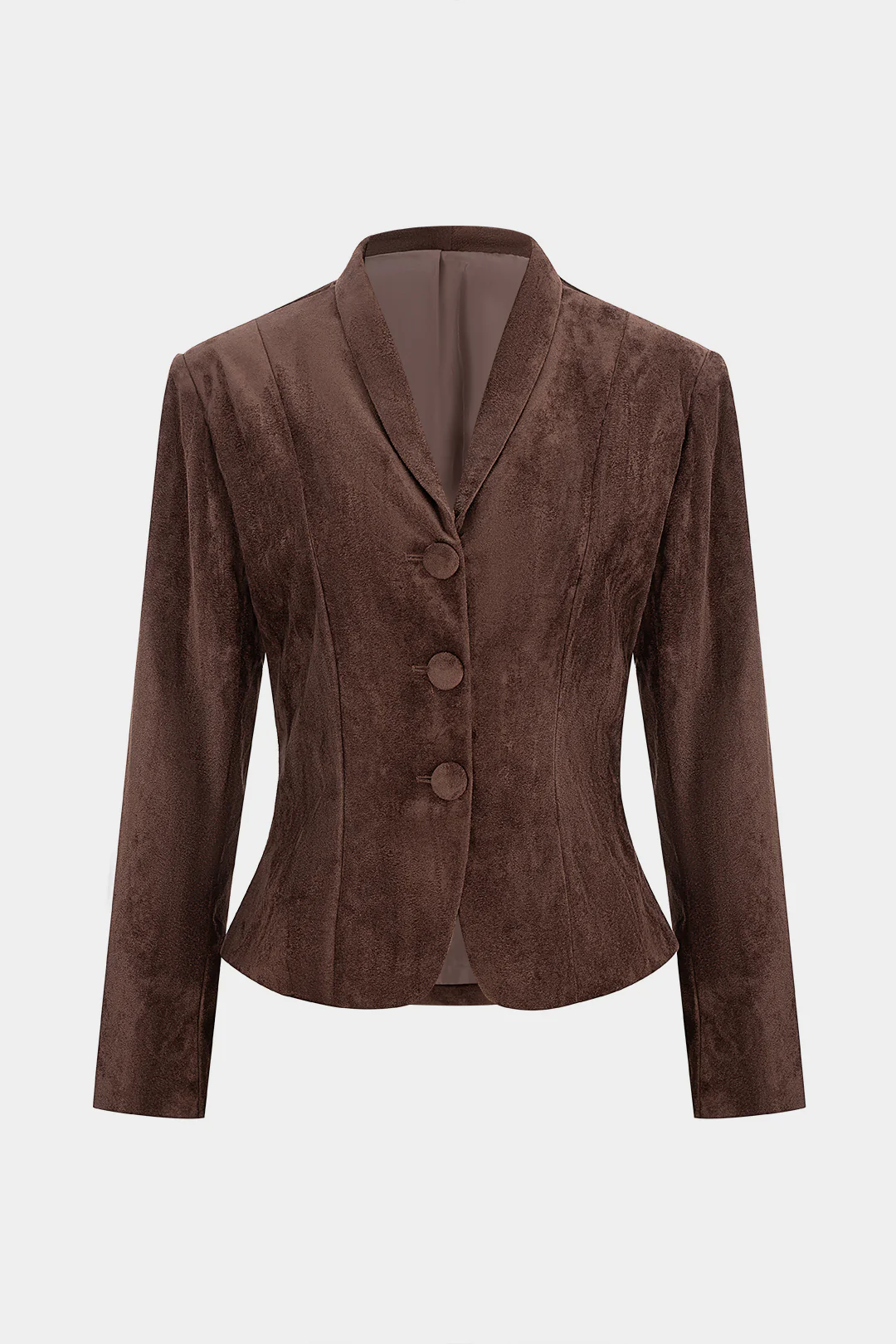 Suede Button Long Sleeve Jacket - Weenar
