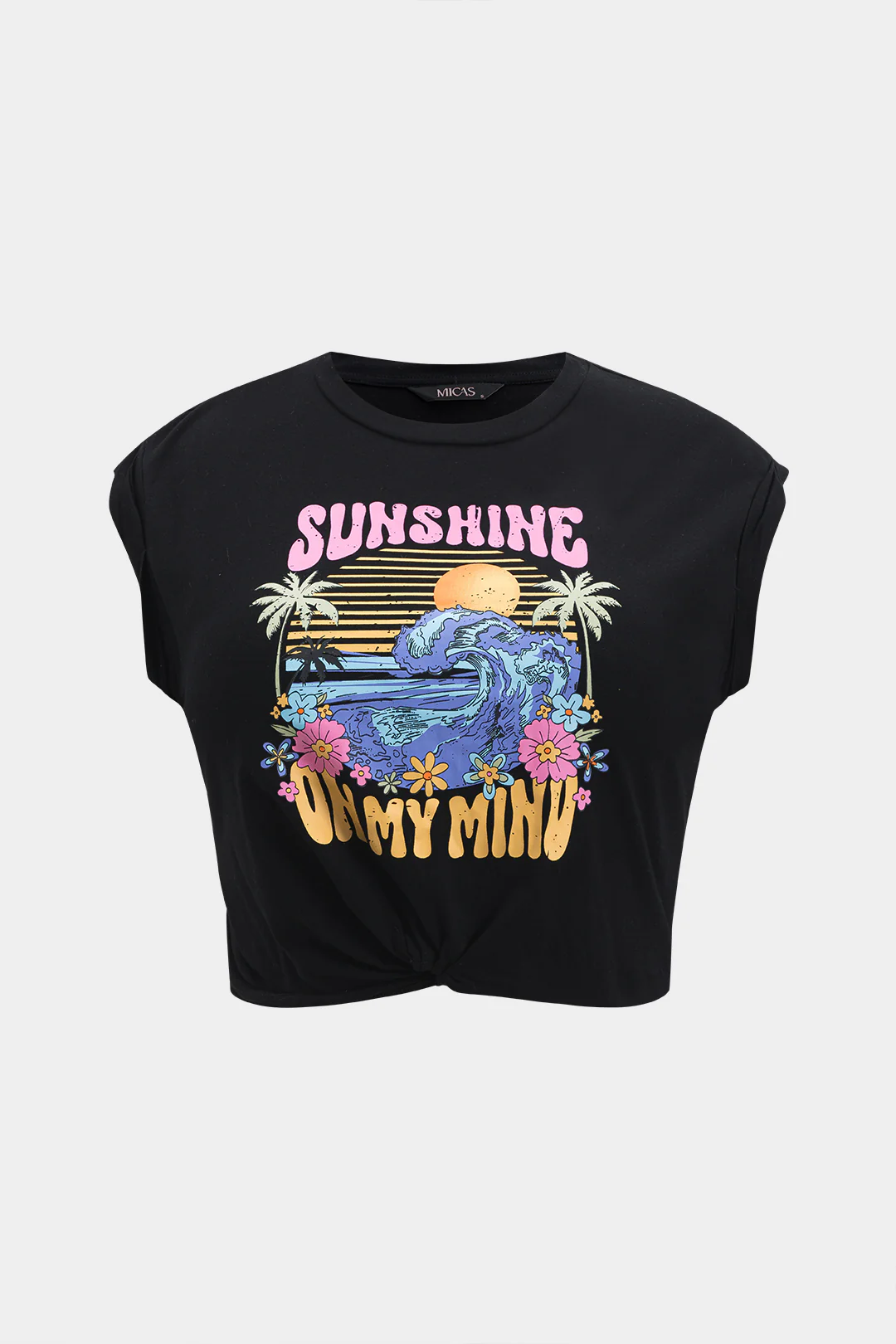 Plus Size Sea Letter Print Short Sleeve T-Shirt - Weenar