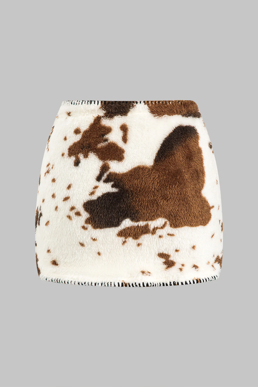 Abstract Print Stitching Detail Skirt - Weenar